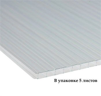 Сотовый поликарбонат 4*2100*6000 (500 гр/кв.м.) EUROTEK прозрачный (5 листов)