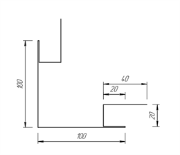 Угол сложный 100*100 мм, Наружный 10037