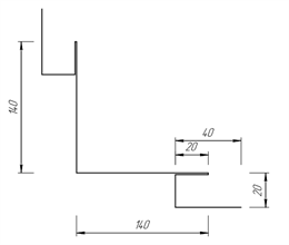 Угол сложный 140*140 мм, Внутренний 10041