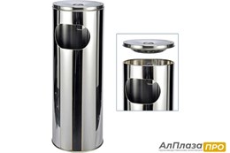 Урна с пепельницей G-teq, 18л, 205х580мм, нержавеющая сталь