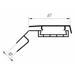 Наличник с крышкой 61*27*10мм. (2047/2048) 3м. 1963