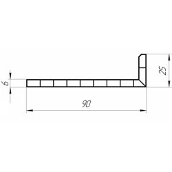 Профиль 90*25*7 мм для отделки наружного откоса (3,0м) 1969