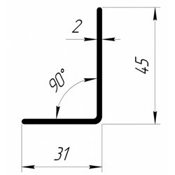 Угол 30*45*2 мм (3 м) 90 гр. 1974