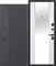 Дверь входная Флорида Зеркало Черный кварц / Эмалит Белый 9633