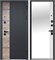 Дверь входная Luxor 2МДФ Дуб Вертикаль Зеркало Сатин Черный/Эмалит Белый (860 мм, Левая) 9665-860L
