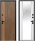 Дверь входная Luxor 2МДФ Рейка Зеркало Лесной Орех/Эмалит Белый (860 мм, Правая) 10390-860R