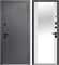 Дверь входная Luxor 2МДФ Вертикаль Зеркало Сатин Графит/Эмалит Белый (960 мм, Левая) 10386-960L